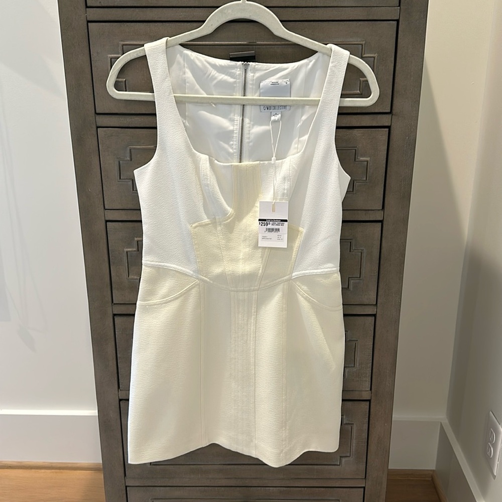 C/MEO Collective tempered mini dress in white butter